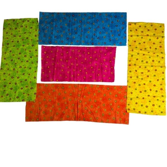Flannel Quilt Fabric Samples Bright Tropical Dots #2449 - Picture 1 of 4